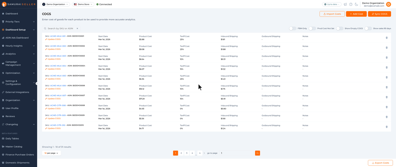 Opening Hourly Insights > Hourly Orders and clicking Export, which offers Child ASINs, Parent ASINs and Both